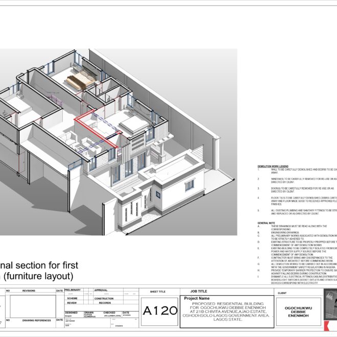 Interior sitting - Sheet - A120 - Furniture layout first floor